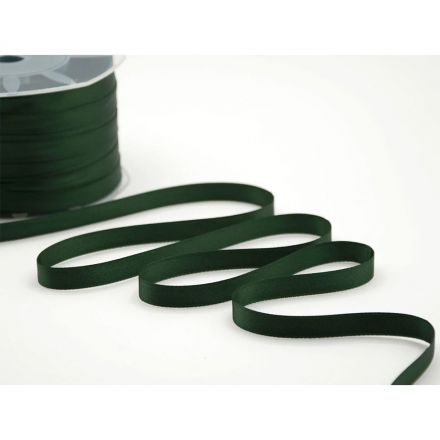 Dark green double satin ribbon 10 mm